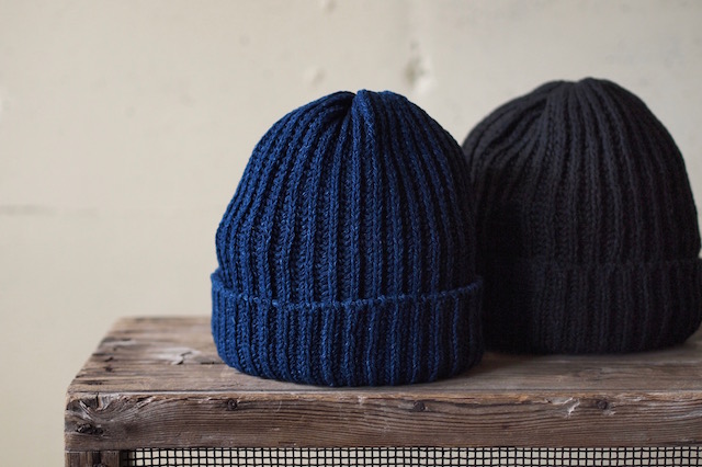 Alderney Cotton Indigo Knit Cap-1