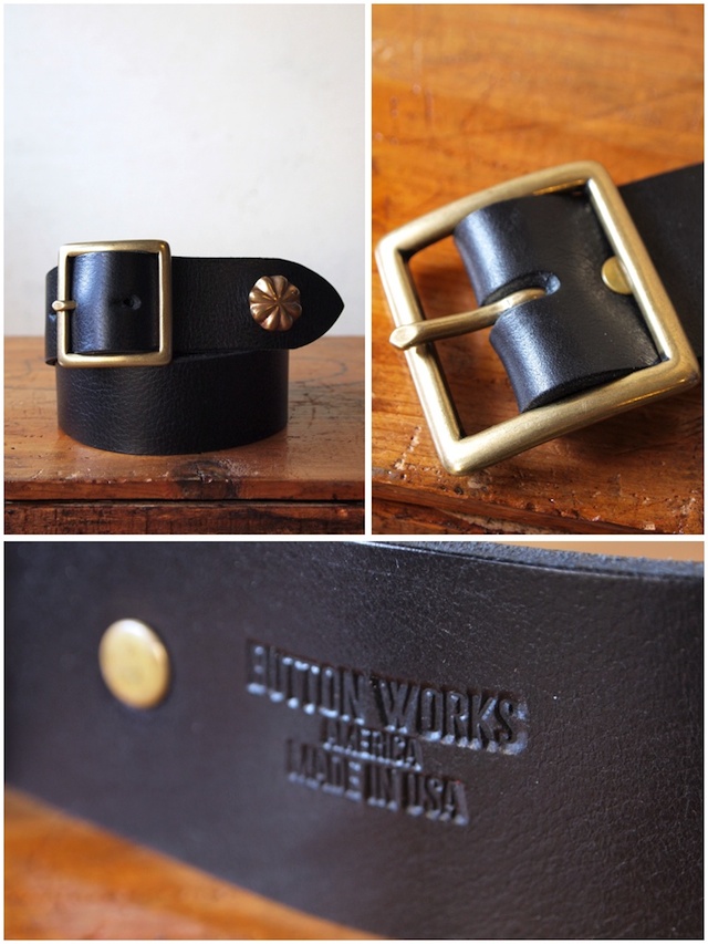 Button Works End Concho Belt-Black