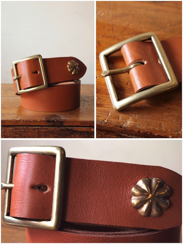 Button Works End Concho Belt-L. Brown