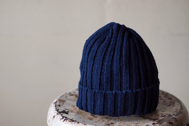 DECK HAND Cotton Indigo Bob Cap 2×2 Rib-3