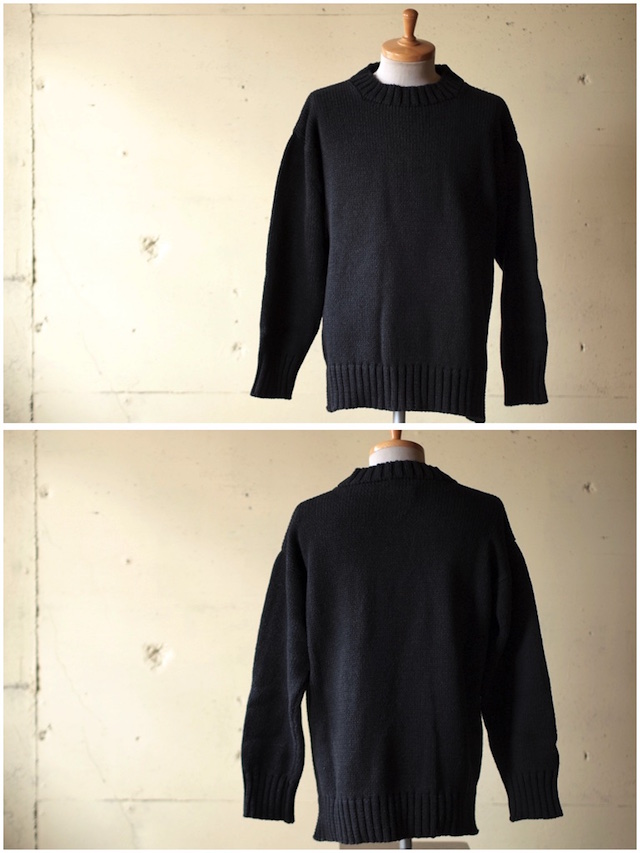 Deck Hand Indigo Cotton Crew Neck Sweater Black Indigo-2