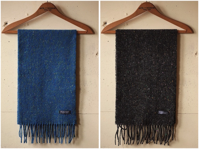 FOXFORD Wool×Cashmere Scarf Charcoal Black/Blue-2