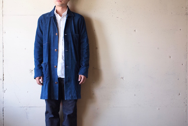 [GYPSY&SONS] Indigo P-Knit Atelier Coat / インディゴアトリエコート