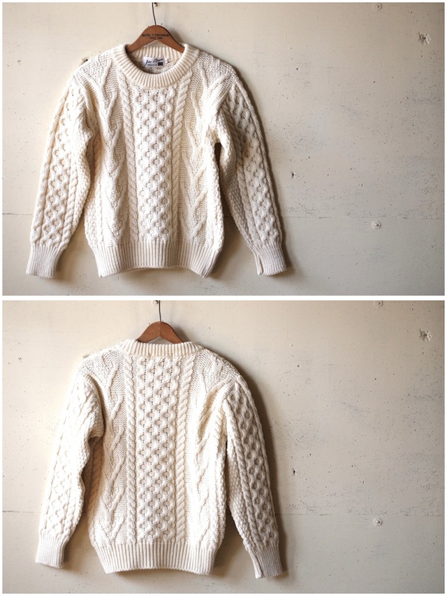 JOHN COOPER KNITWEAR] Donnelly Aran Cable, Crew Neck / Pure Aran