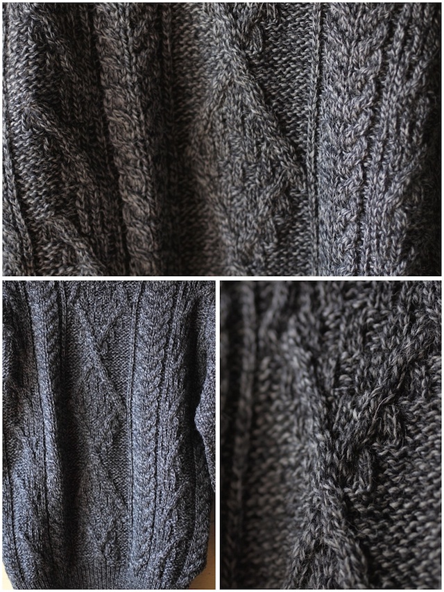John Cooper Knitwear, Kearney Aran Cable, Roll Neck, Grey Tweed-4