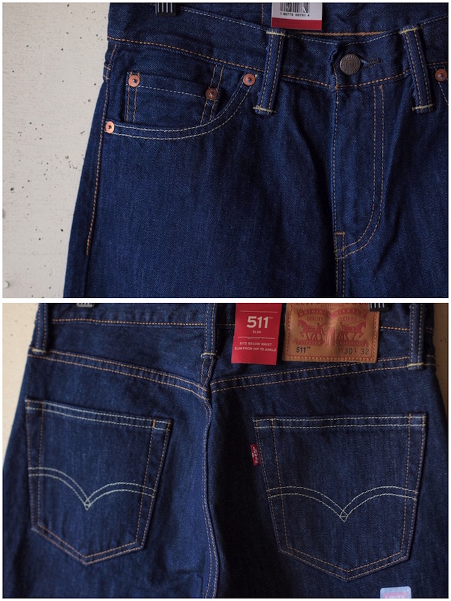 Levi's (リーバイス) 511 Rinse White Oak Denim Made in USA-5