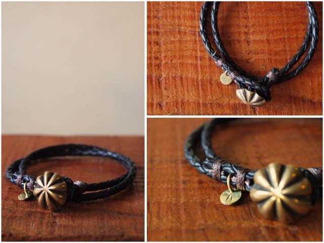 Button Works (ボタンワークス) Leather Bracelet-Blk