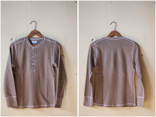 HOMESPUN (ホームスパン) ヘンリーネックサーマルロンT, Khaki-3