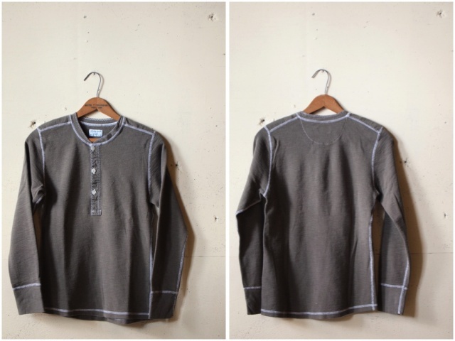 HOMESPUN (ホームスパン) ヘンリーネックサーマルロンT, Olive-3