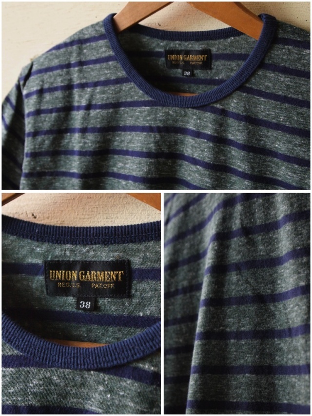 UNION GARMENT 247 Border TEE, Green-Navy-4