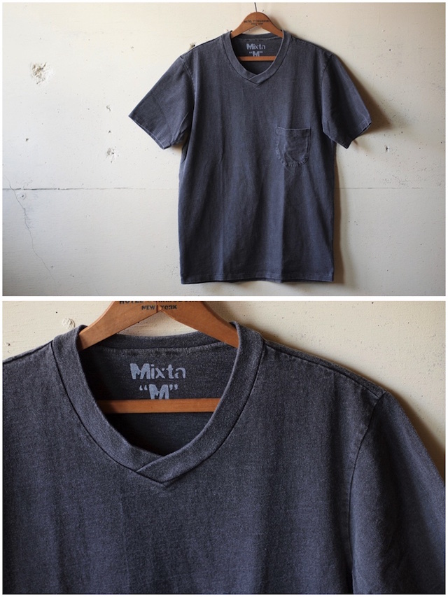 Mixta V-Neck Pocket Tee Vintage Black-2