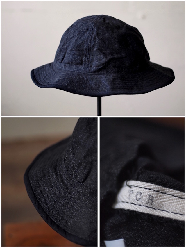 TCBjeans 30's Hat Black Yorimoku Twill-2