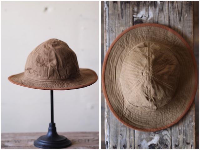 TCB jeans 30's Hat (US.Army Hat) Brown Herringbone-2