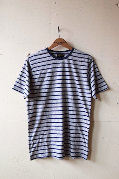 UNION GARMENT 247 Border TEE, Gray-Navy-3