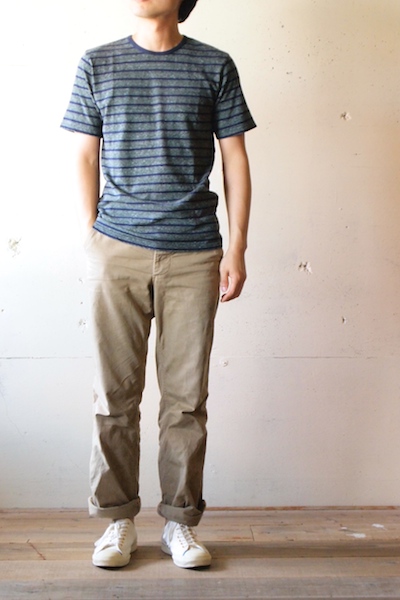 UNION GARMENT 247 Border TEE, Green-Navy-2