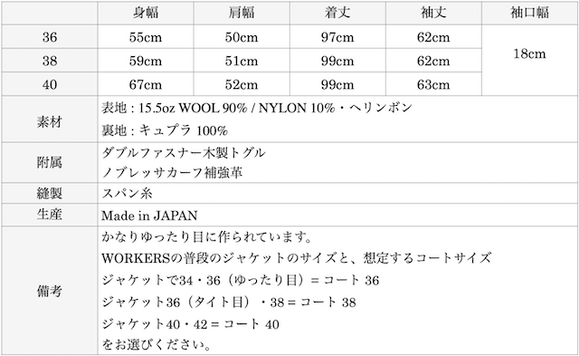 WORKERS Duffle Coat Beige Herringbone-Graph
