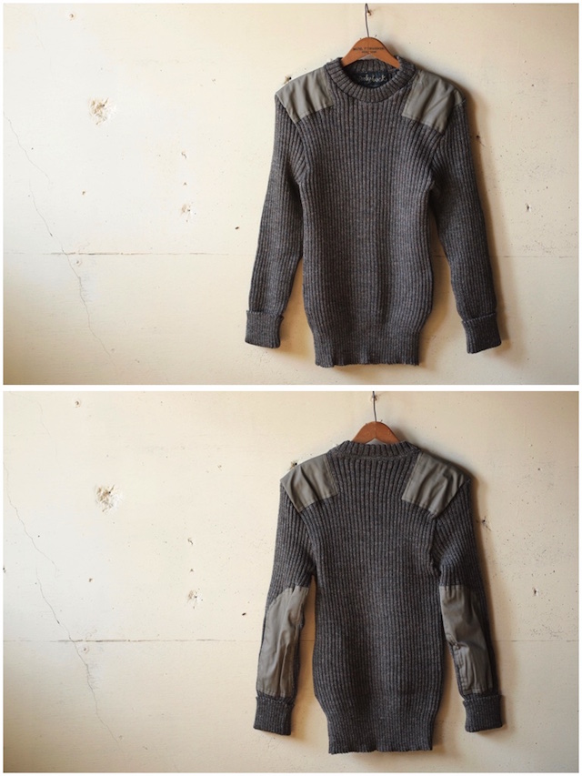 Wooly Back Commando Sweater Crew Neck with Patches Derby Tweed-2