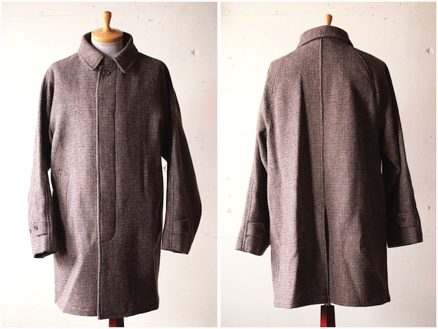 WORKERS A Foggy Day Coat Mix Brown Harris Tweed-2