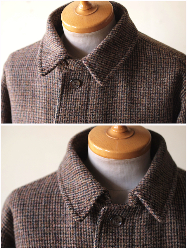 WORKERS A Foggy Day Coat Mix Brown Harris Tweed-3