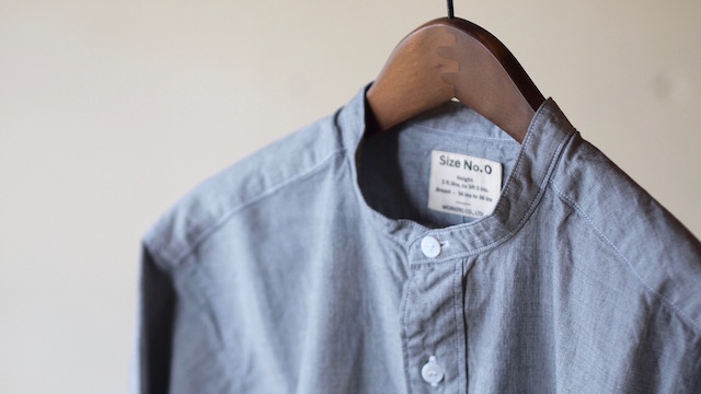 WORKERS Band Collar Shirt End on end Black-Top