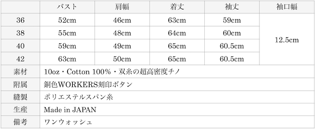 WORKERS Lot.857 JKT Sanforized 10oz Double Twist Chino-Graph