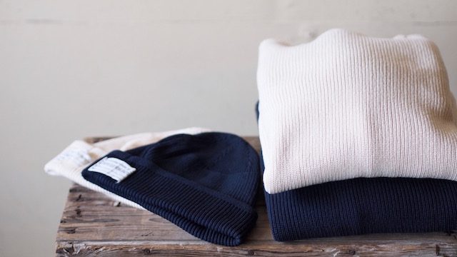 WORKERS Low Gauge Cotton Knit Sweater&Cap-Top