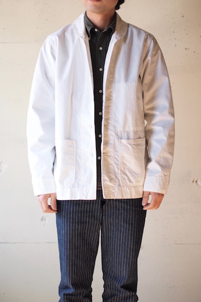 WORKERS Shawl Collar JKT 8oz Chambray White-3