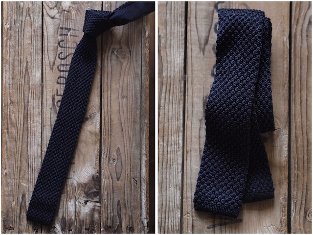 WORKERS Silk Knit Tie Charcoal Grey, Dark Navy-4