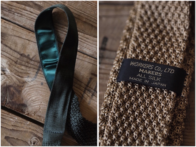 WORKERS Silk Knit Tie Gold/Forest/Midnight-5