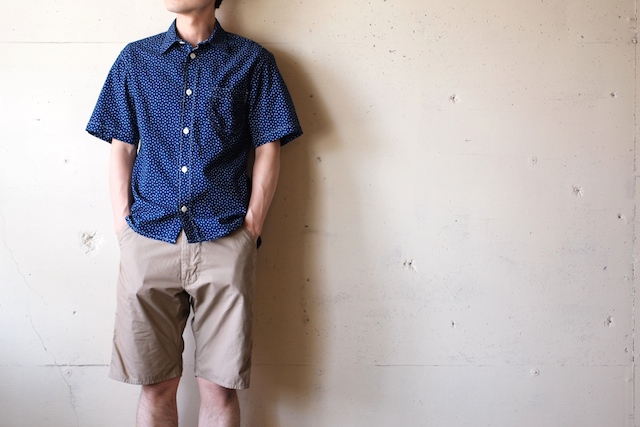 WORKERS S/S Indigo Shirt, Star Dot-2