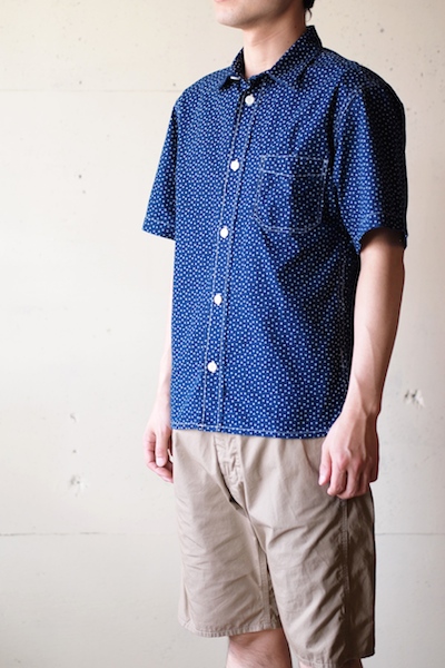 WORKERS S/S Indigo Shirt, Star Dot-3