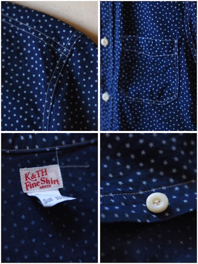 WORKERS S/S Indigo Shirt, Star Dot-6